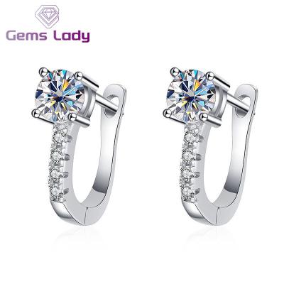 China LADY Vintage S925 Sterling Silver Stud Earrings Casual/Sporty GEMS with Moissanite Jewelry for Women Classic Style Earrings for Party Wedding for sale