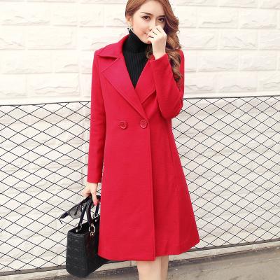 China Thickening of ladies wool and cotton turn-down collar coat fashion and casual for sale