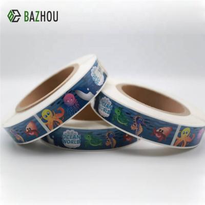 China Waterproof Custom Reflective Kids Safety Stickers Animal Self Adhesive Labels Roll for sale