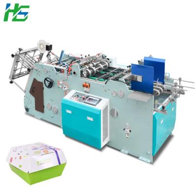 China food & Beverage factory hamburger box, portable food packaging box, three-dimensional paper box forming machine for sale