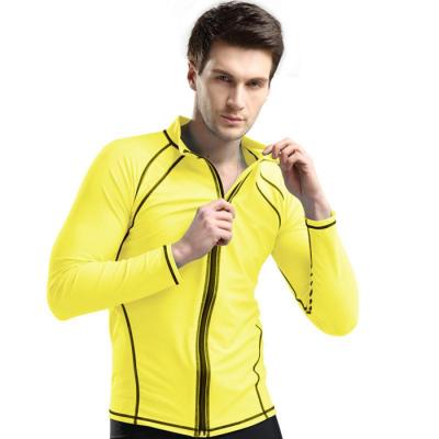 China Long Sleeve Men's Long Sleeve Wetsuits UPF50 Rashguard Swimwear Diving Surfing Swimsuit Jacket Swim Tops for sale