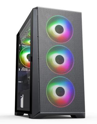 China With Latest Popular Official Fan PC Cabinet Mid Tower Computer Case Mesh Net With Good Cooling Best Gaming Computer for sale