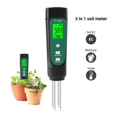 China 3-in-1 Grondtester Kit - EC (0.01-20.00ms/cm), Vocht & Temperatuurmeter voor Tuin & Hydrocultuur Te koop