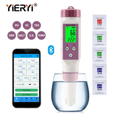 Cina 7 in 1 tester blu online di qualità dell'acqua del dente di ORP della CE di TDS del pHmetro temporaneo di salinità in vendita
