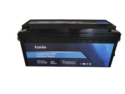 China Ecolite Long Cycle Life>4000 Cycles 25,6V 100Ah LiFePO4 Bateria de lítio para carrinho de barco à venda