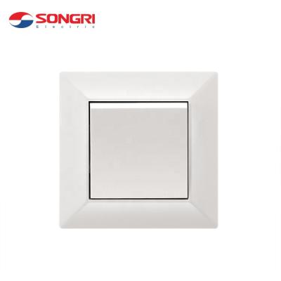 China Residential Songri China Suppliers European Standard White 1 Band 1 Way AC Hotel Switch for sale