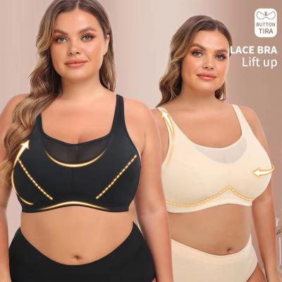 China Ultra Thin Cupless Large Breathable Female Plus Size Bra Lace See Through Bra Plus Size Big Cup for sale