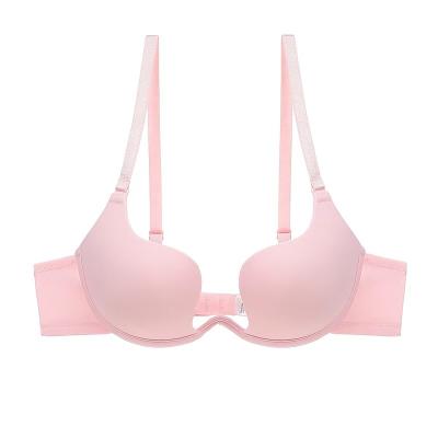 China Breathable European and American U-shaped gathered sexy underwear lady pump backless invisible bra dress cleavage fitting her for sale