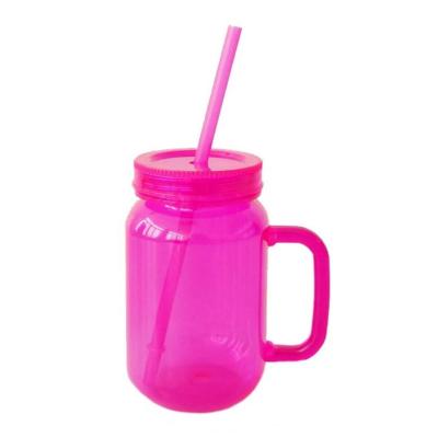 China With Handle Drinking Water Mason Jar With Handle And Straw Custom Logo for sale