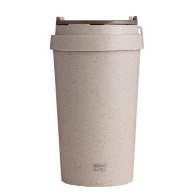 China 400ML 500ML Sustainable Factory Promotion Double Wall Wheat Straw Cup Biodegradable Custom for sale