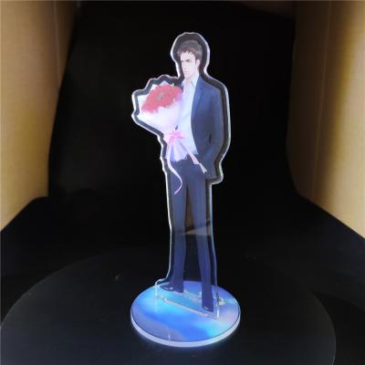 China Decoration Free Sample Two Sides CMYK Printing CNC Cut Custom Acrylic Standee Figure Stand for sale