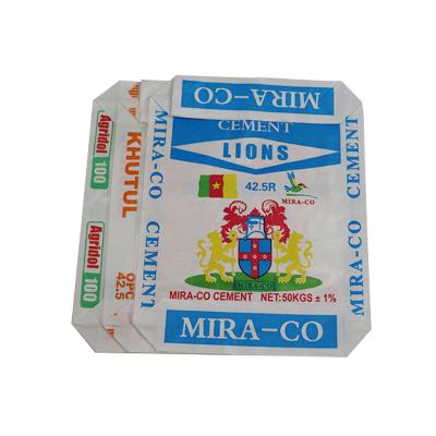 China Moisture Proof Plastic block bottom valve bags for cement packaging 25kg 50kg dimension for sale
