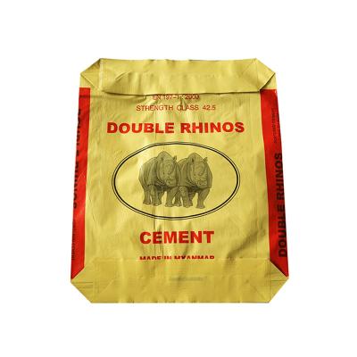 China Customized Moisture Proof Block Bottom Valve 25kg Recycled PP Plastic Cement Bags for sale