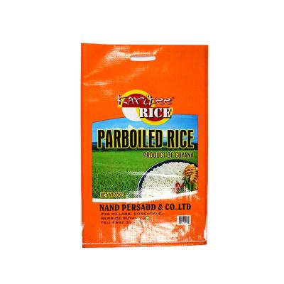 China 25kg moisture proof inner bopp woven opp PE laminated bags with handle for flour rice for sale