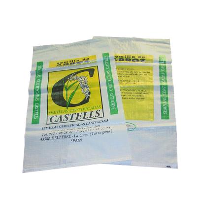 China Safety 25kg 50kg Grain Sugar Flour Feed Fertilizer Laminated Polypropylene Bags For Rice Packing for sale