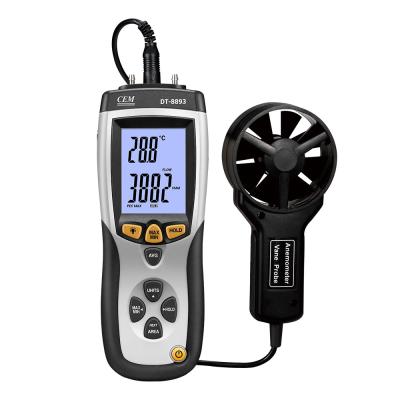 China CEM DT-8893 Digital Wind Speed Meter Air Flow Meter Handheld Anemometer with IR Temperature 203mm x 75mm x 50mm for sale