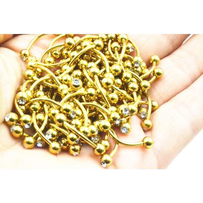 China TRENDY Body Jewelry - Crystal Eyebrow Jewelry Curve Piercing Barbells for sale