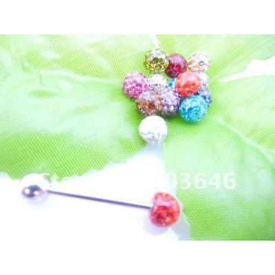 China FASHIONABLE Crystal Gems Ball Replacement For Tongue Ring Bar Body Jewelry 1.6X6mm Piercing Design Smoothly for sale