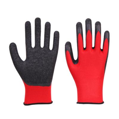 China Red Black Latex Gloves General Purpose 13G Polyester Working Gloves Latex Gardening Household Safety Gloves for sale