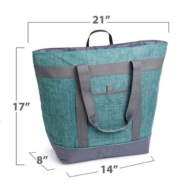 China Fashion Custom Logo 600D Oxford Lunch Cooler Bag Insulated For Office Travel Picnic Thermal Bag Soft Tote Cooler Box With Shoulder Strap for sale