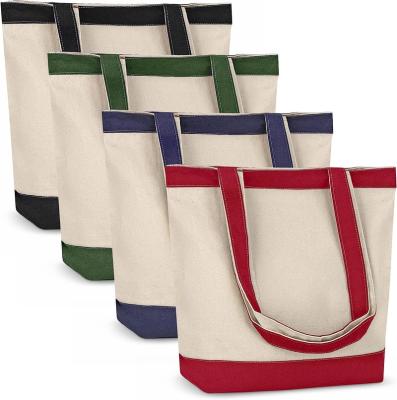 China Handled bag canvas tote cotton printed eco thick shopping bag custom canvas bag with logo print for sale