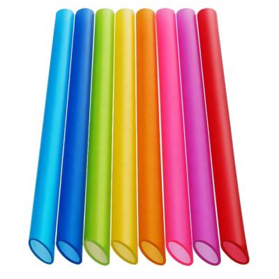 China CLASSIC Colorful Reusable Bubble Tea Straws, Boba Wide Reusable Hard Plastic Straws (Angled Tips) for sale