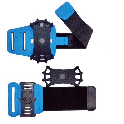 China Outdoor Anti-fall Armband Sports Mobile Phone Rotating Bracket Wristband Hand Silicone Running Phone Holder for sale