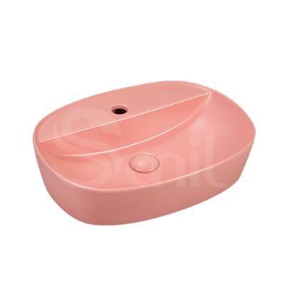 China New Design CUPC Certification Art Basin Oval Size Ceramics Smooth Bathroom Basin Exterior Above Counter Sink for sale
