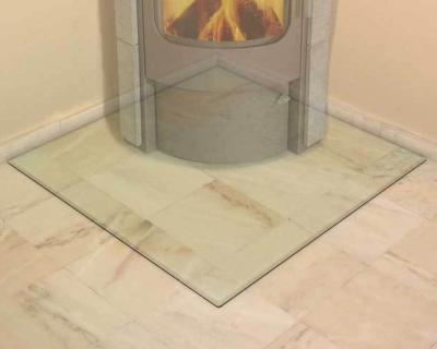 China Clear Glass Fireplace Enclosures , Glass Screen For Fireplace for sale