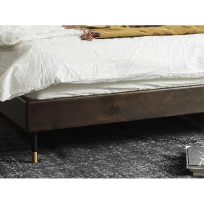 China Scandinavian Leather Bed Master Bedroom Furniture King Size Frame Upholstered Twin Platform Bed for sale