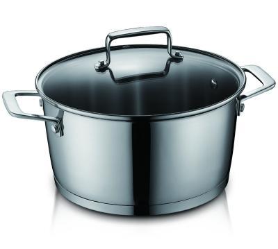 China OEM ODM Viable Service Available Induction Stainless Steel Die Cast Casserole Cookware Pot With Lid for sale