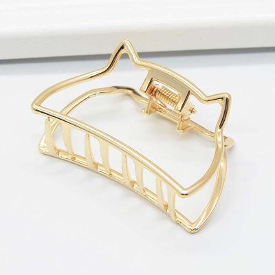 China Popular Metal Alloy Gold Shower Designer Geometric Hair Clips For Women Claw Daily Unique Hair Clips for sale
