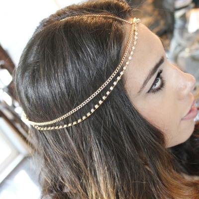 China Eco-friendly Top Bohemian Tassel Selling Rhinestone Chain Crystal Crystal Head Wear Fashionable Headband Wholesale Headdress for sale
