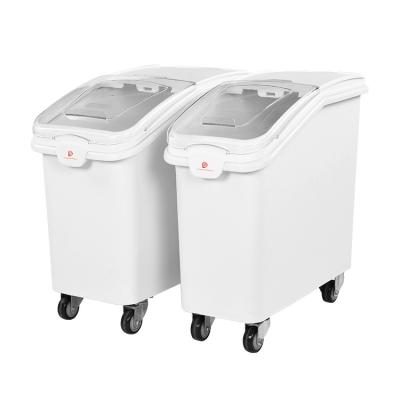 China Modern Accept Mobile Custom Ingredient Storage Cart Log 81L Sugar Flour Bin Storage Bin With Lid for sale