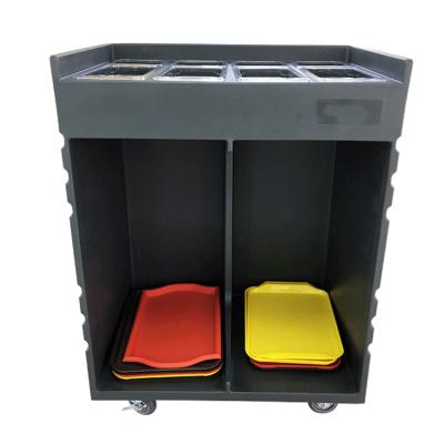 China Hotel Gray Dish Cart GN Pan Tray and Silverware Cart for Hotel, Kitchen for sale