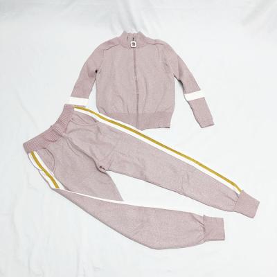 China Anti-pilling Round Neck Wool Knitted Lady Sweaters Women Jogging 2 Piece Set Suits Wholesale for sale