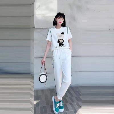 China Sustainable Wholesale Sports Summer Quality Slim Embroidery Fit Plus Size Women Tracksuits Sets for sale
