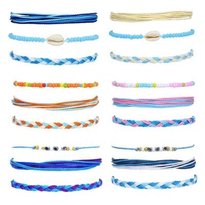 China 2022 Environmental Friendly Handmade Wax String Bracelets Friendship Shell Bracelets With Natural Stone for sale