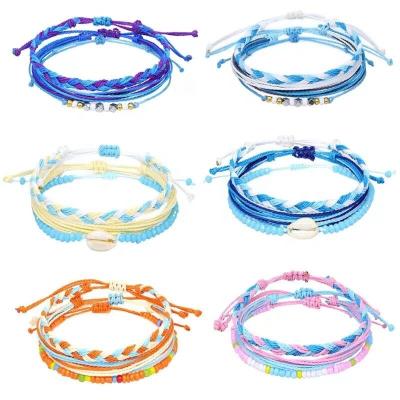 China 2022 Environmental Friendly Handmade Adjustable Braided Colorful Rope Bracelets For Women Men for sale