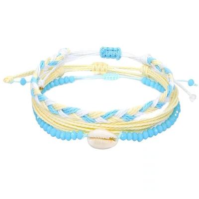 China Environmental Friendly Wholesale Couples Wax Rope Multicolor Adjustable High Polished Stainless Steel Handcuff Bracelet For Women Men for sale