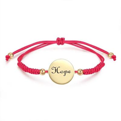 China 2022 Yiwu Environmental Friendly Factory Adjustable Single Friendship Wax Tie Stainless Steel Heartbeat Wave Bracelet Men Leather Woman for sale