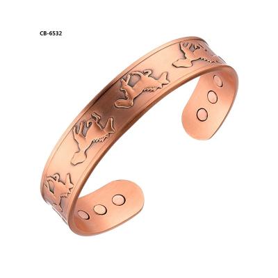 China ZILU environment friendly red pure copper flat magnetic horse and horsehoe bracelet for men and women for sale