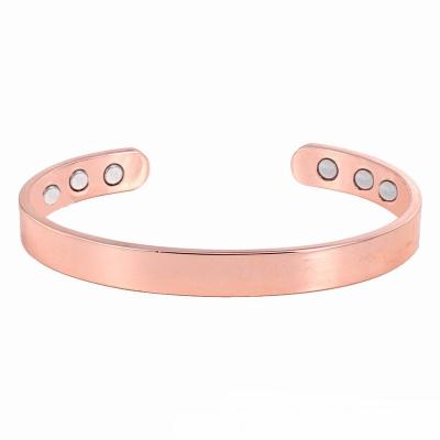China Supplier Wholesale CLASSIC Simple Solid Copper Magnetic Therapy China Magnetic Copper Bracelets For Sale for sale