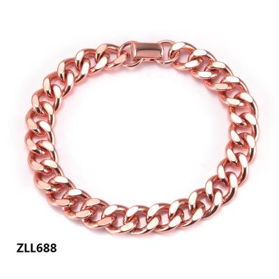 China ZLL688 100% Cute Pure Copper Cuban Men's Copper Bracelet for sale