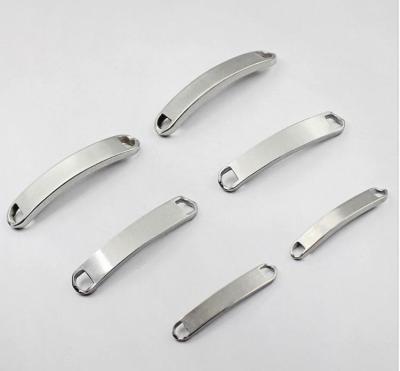 China FASHIONABLE Stainless Steel Two Holes Curved Bar ID Plate Bracelet Wristband Dog Tag for sale
