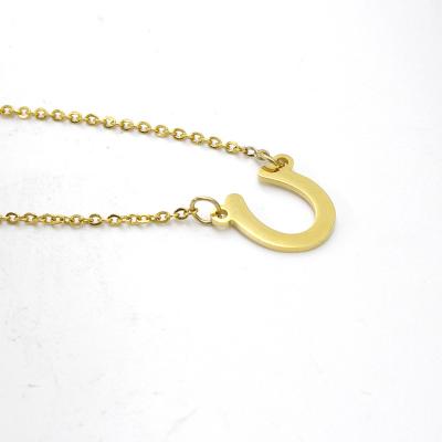 China Wholesale Environmentally Friendly Stainless Steel Lucky Horseshoe Pendant Necklace Women Jewelry for sale