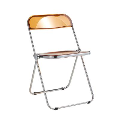 China 2021 Foldable New Style Modern Metal Lounge Chair Dining Chair Plastic Folding Lounge Chair For Leisure for sale