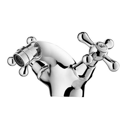 China Chrome Cross Two Handle Bathroom Faucet for sale