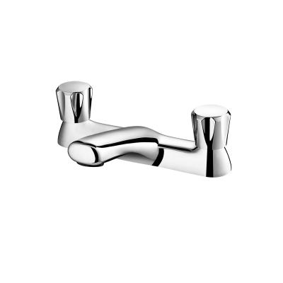 China Bath Taps Mixer Bathroom Filler Tub Tap Monobloc Dual Lever Chrome Brass Faucet for sale