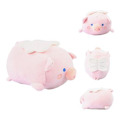 China Promotion/Pig Pillow Doll Customized Crystal Plush Cute Flat Eyes Kids Sleeping Toys Cartoon Big Color Pig Pillow Doll for sale
